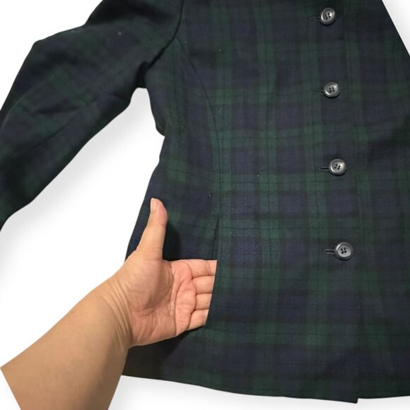 Pendleton Blackwatch Plaid Wool Blazer Jacket Women 10 NWT Virgin Wool Classic - Picture 10 of 14